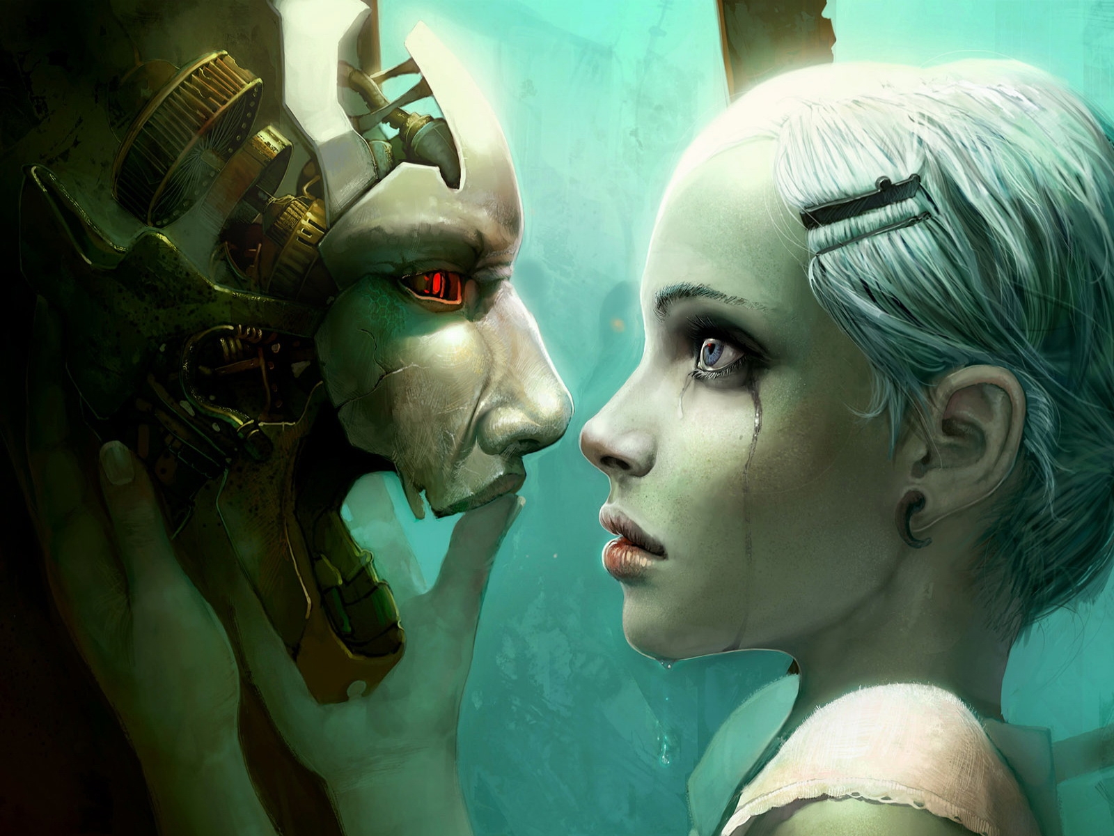 1600x1200 robot, girl, person Wallpaper, HD Fantasy 4K Wallpaper, Image and Background