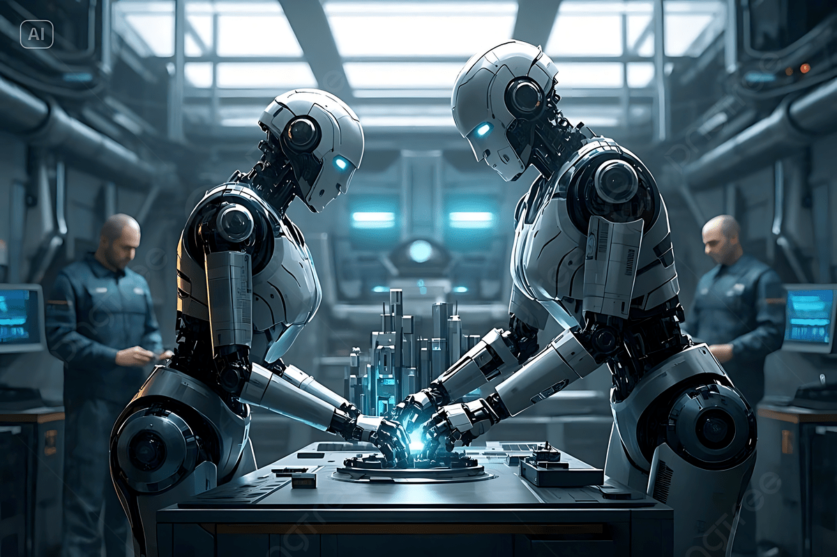 1200x799 Robots And Humans Working Together In Perfect Harmony Photo And Picture For Free Download