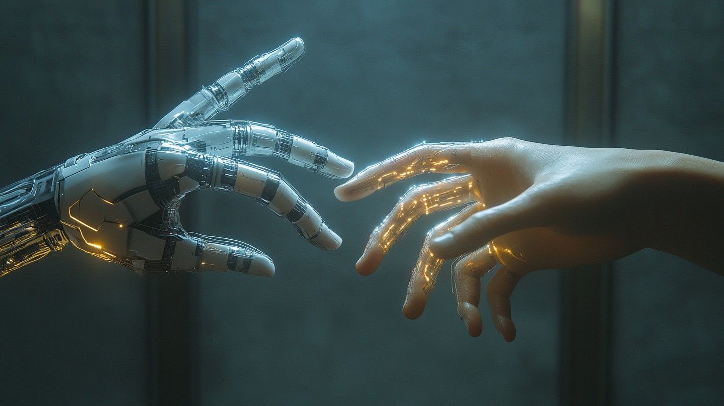 1456x816 Download Human meets robot Image, Human, Technology