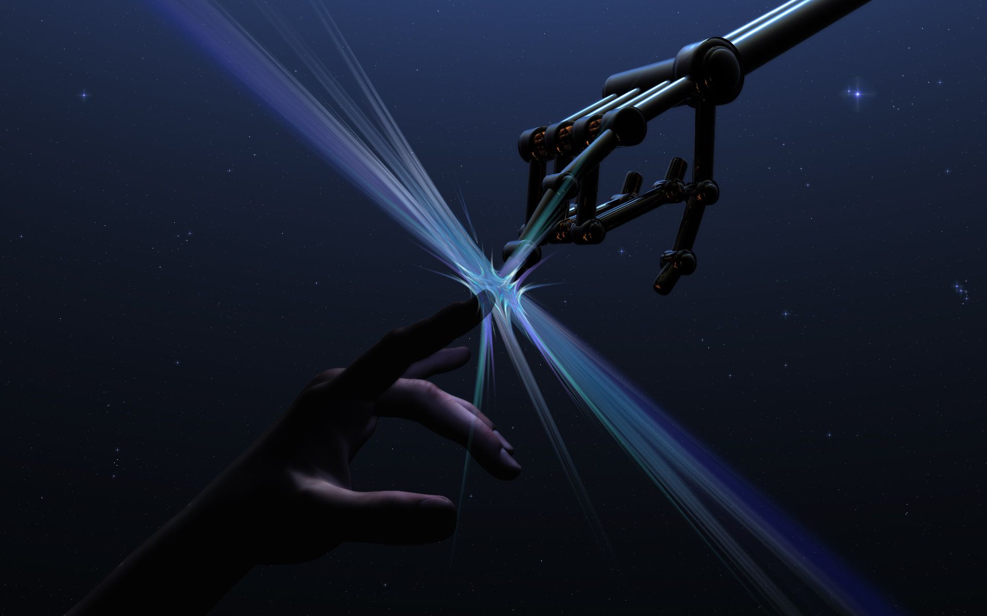 1920x1200 Wallpaper people, robot, hands for mobile and desktop, section рендеринг, resolution 1920x1200