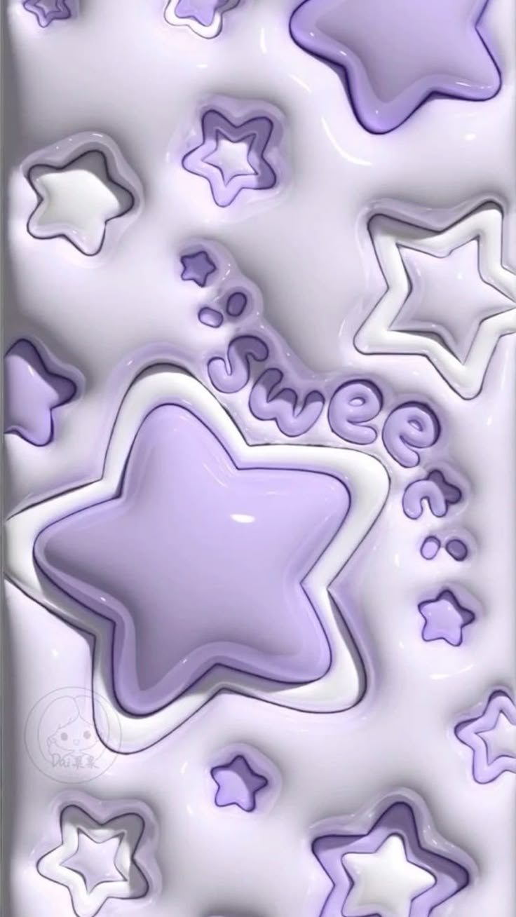 736x1308 Purple star y2k 3D wallpaper