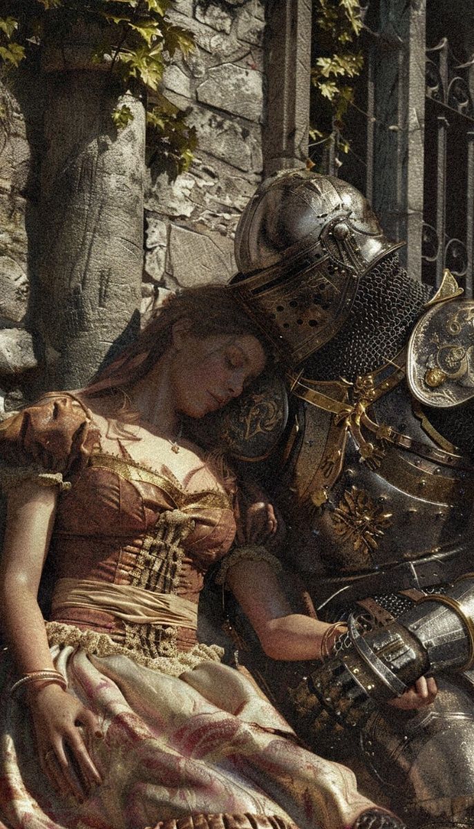 686x1200 Knight protecting princess wallpaper. Knight protecting princess art, Medieval fantasy, Medieval art