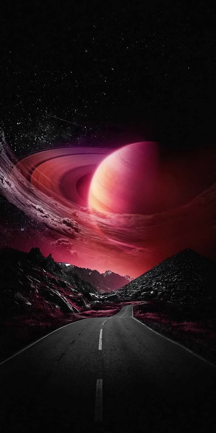 736x1472 Black hole road wallpaper. Shevon salmon wallpaper space, Saturn city wallpaper hd, Cool wallpaper background