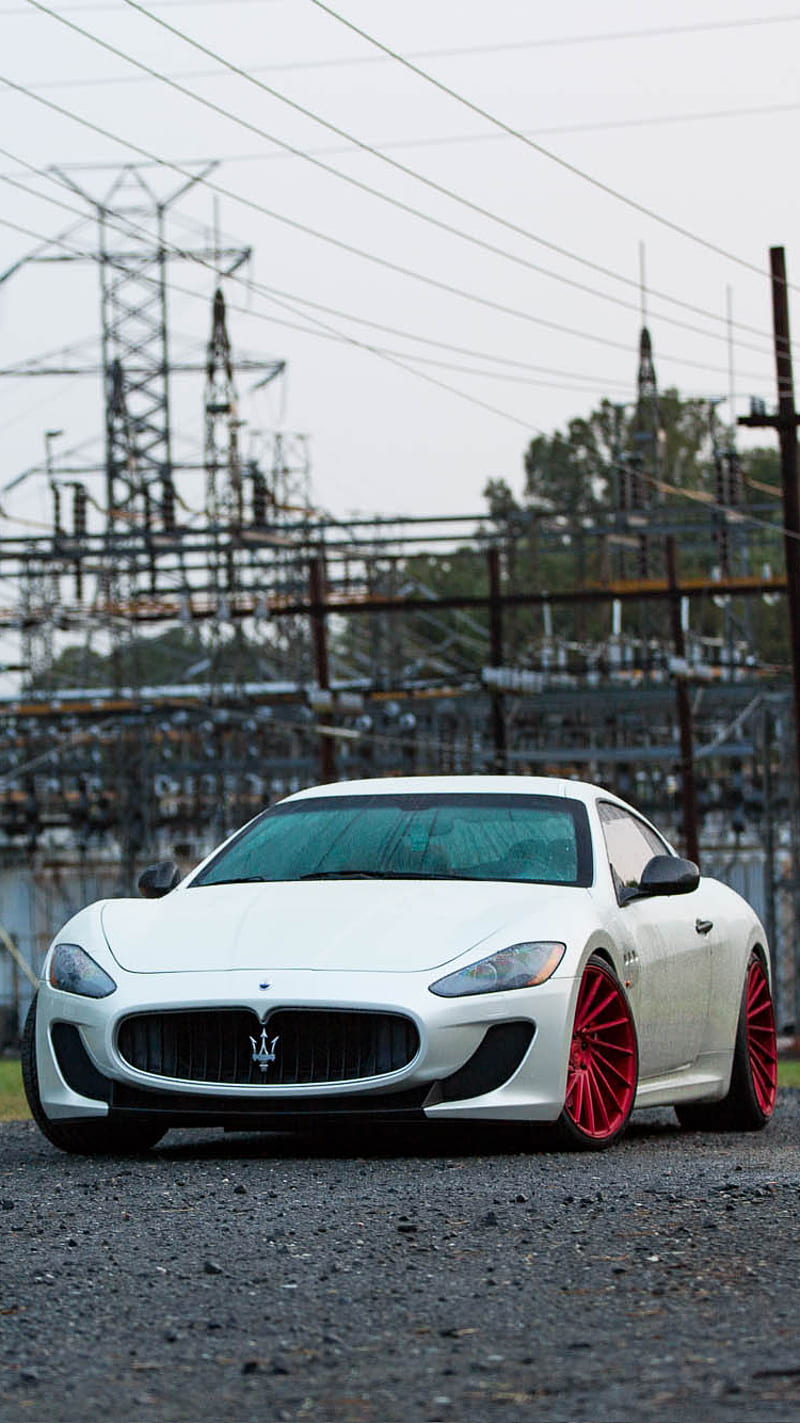 800x1423 Maserati GT, auto, car, gran turismo, vehicle, white, HD phone wallpaper