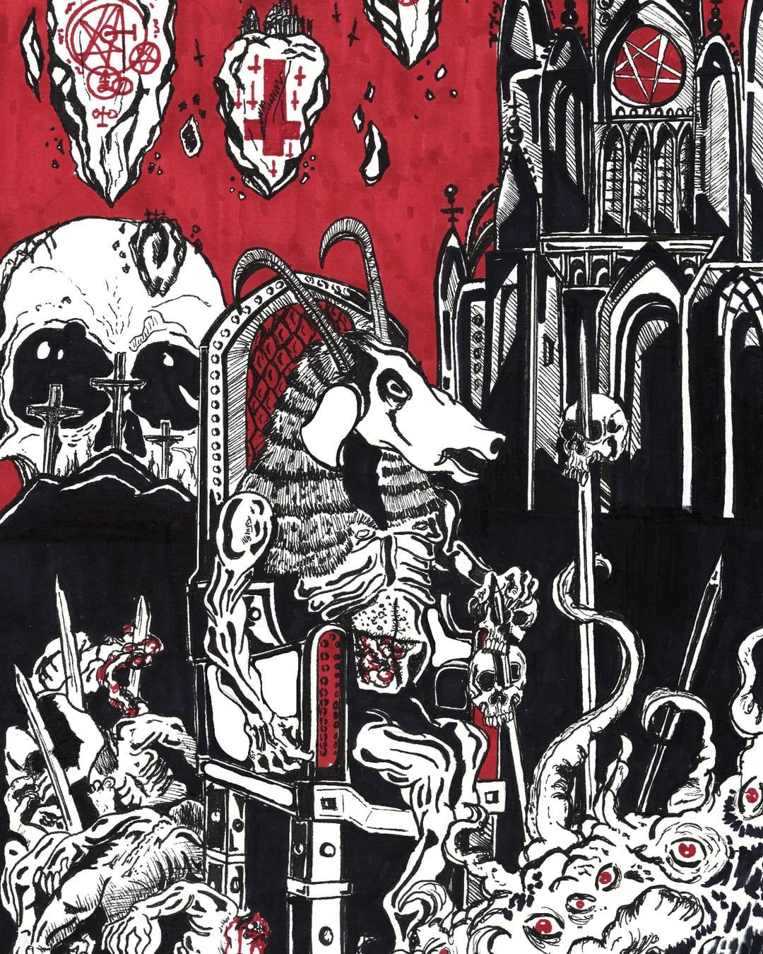 1080x1350 Reign In Blood Inspired Artwork In My Own Black White Red Style. I'm Happy With The Result. How About You Guys?