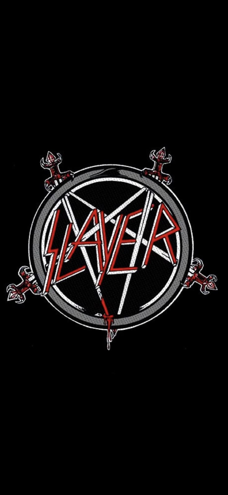 736x1593 Slayer Logo on Black Background. Slayer reign in blood wallpaper, Slayer band wallpaper, Bands logos