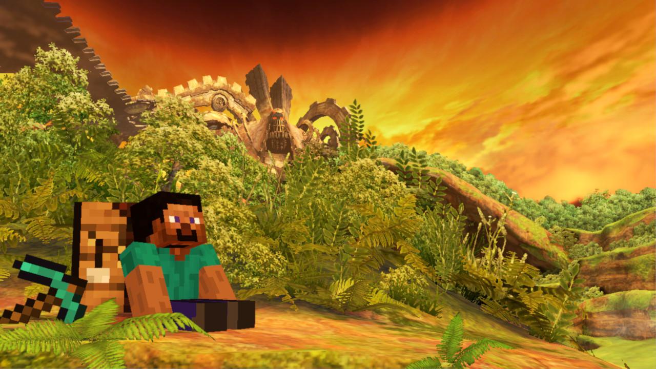 1280x720 I Tried Recreating That One Minecraft Wallpaper That Was Being Passed Around During 2012 2015 In Smash Bros Ultimate