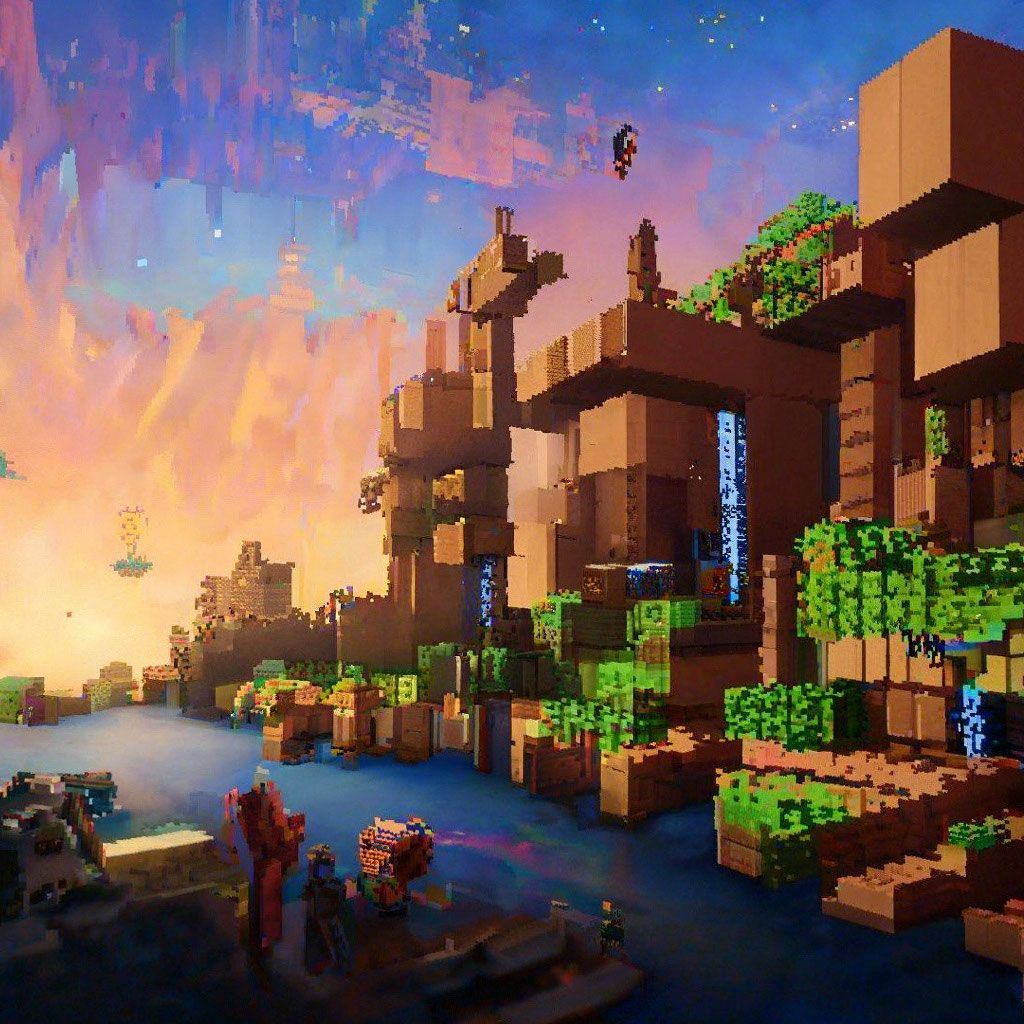 1024x1024 Minecraft nostalgia for old versions and worlds