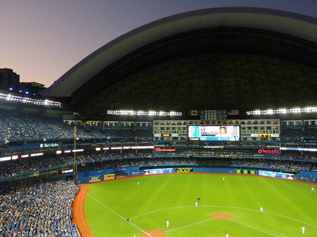 1024x768 Dusk At Rogers Centre / Baseball Stadium. Toronto, Ont