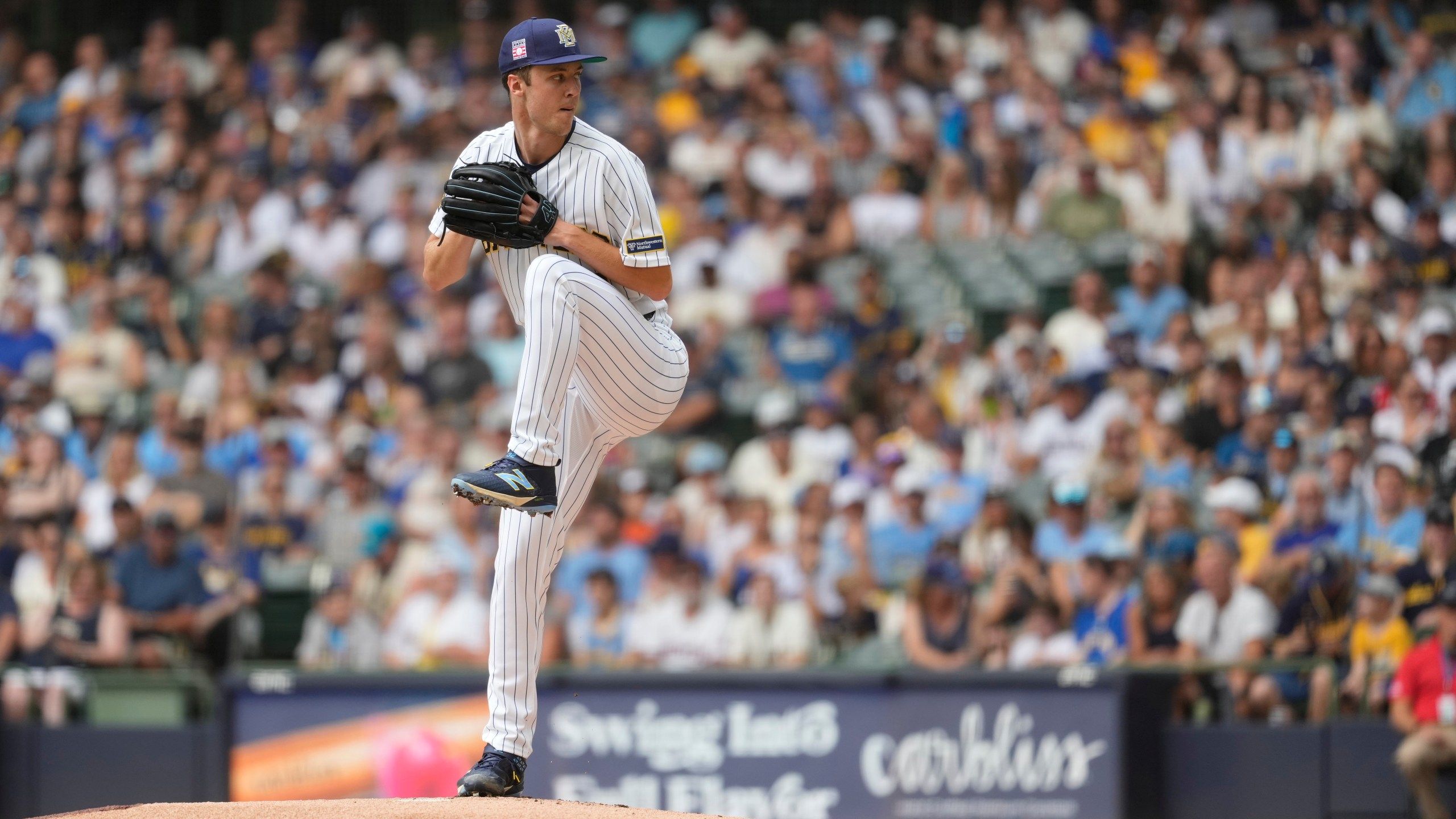 2560x1440 Jacob Misiorowski sets Brewers franchise record by starting game with 7 straight strikeouts