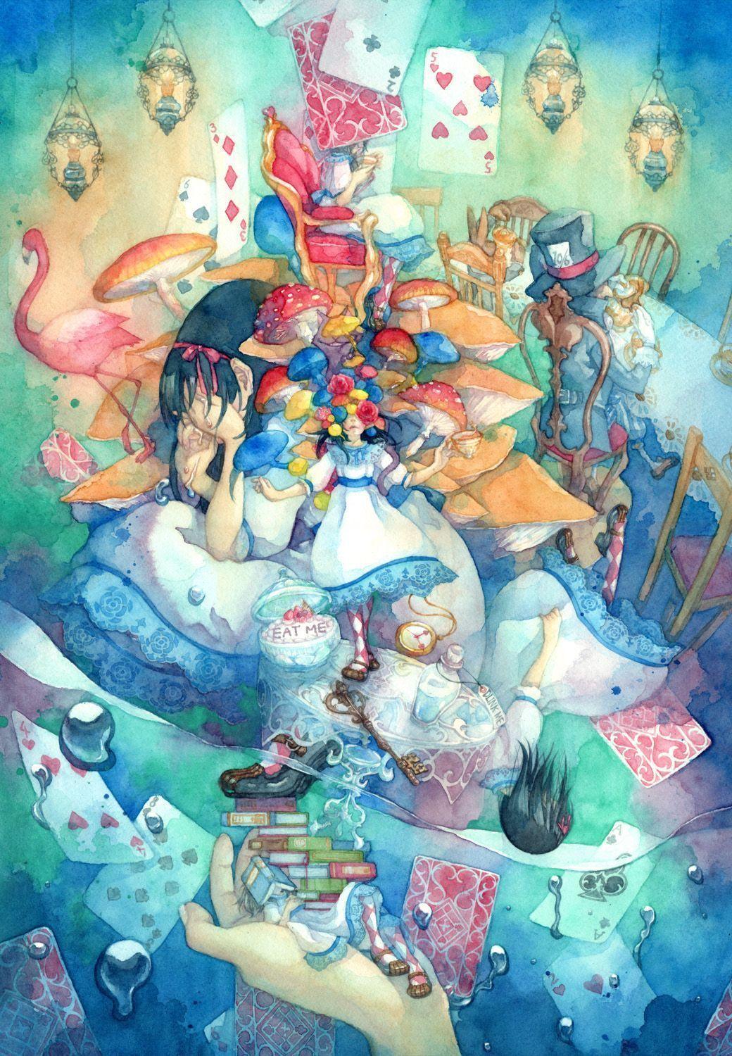 1040x1500 Trippy Alice In Wonderland Wallpaper