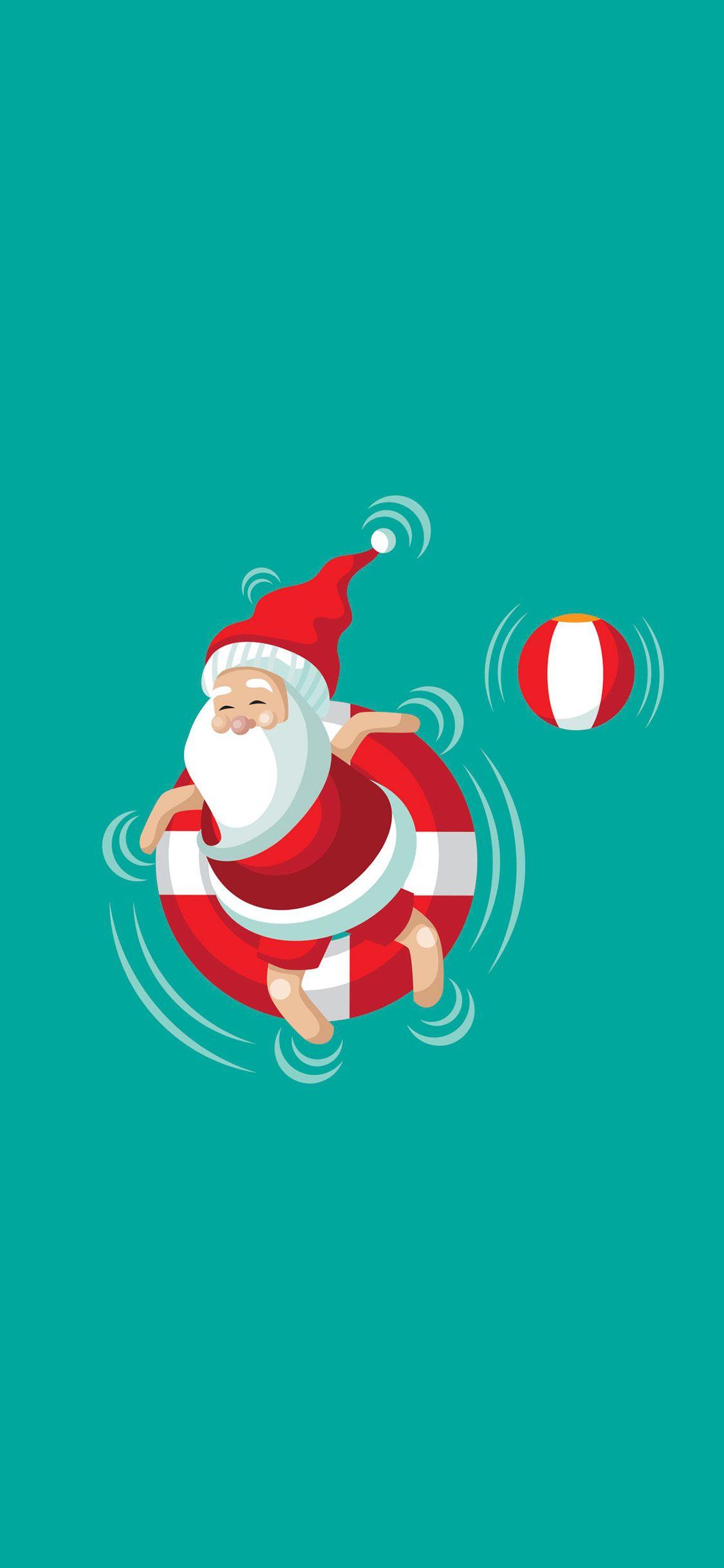 1125x2436 Christmas Wallpaper Santa Background