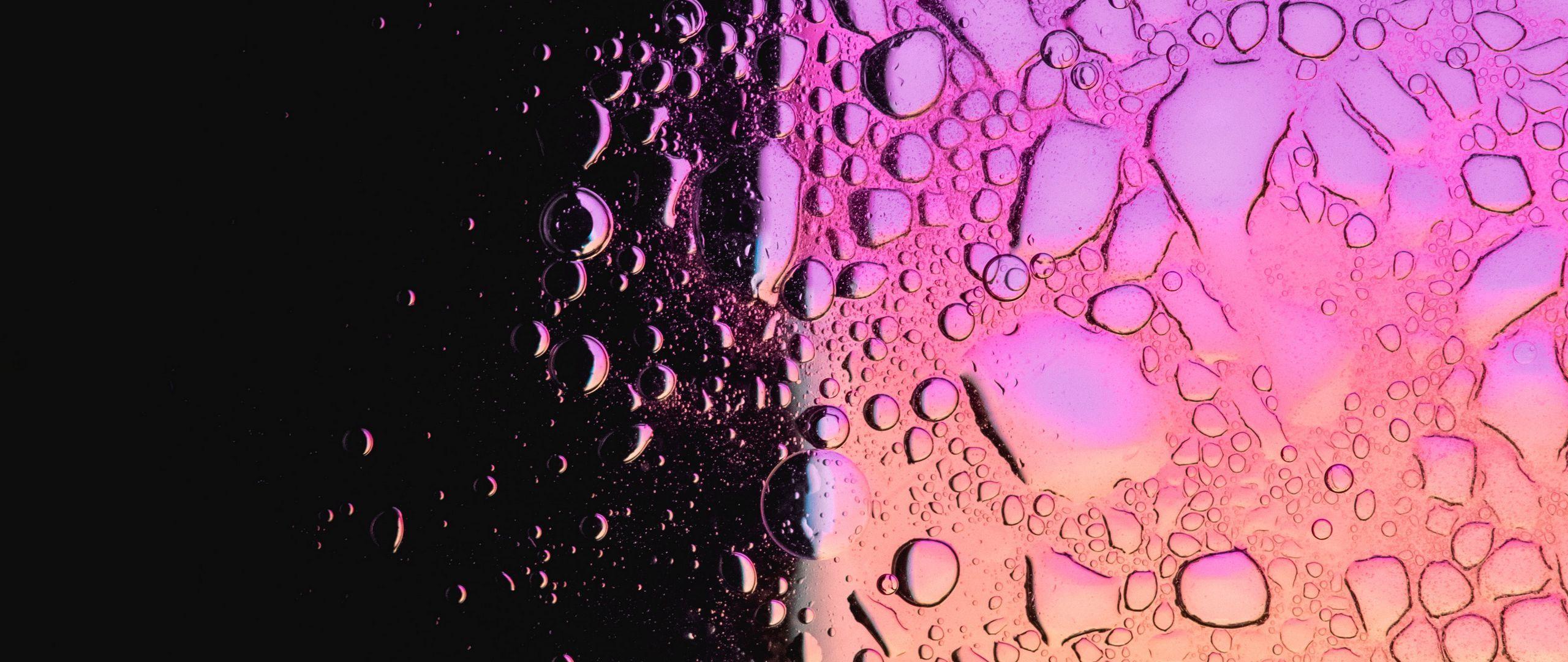2560x1080 Download wallpaper 2560x1080 gradient, drops, dark dual wide 1080p HD background