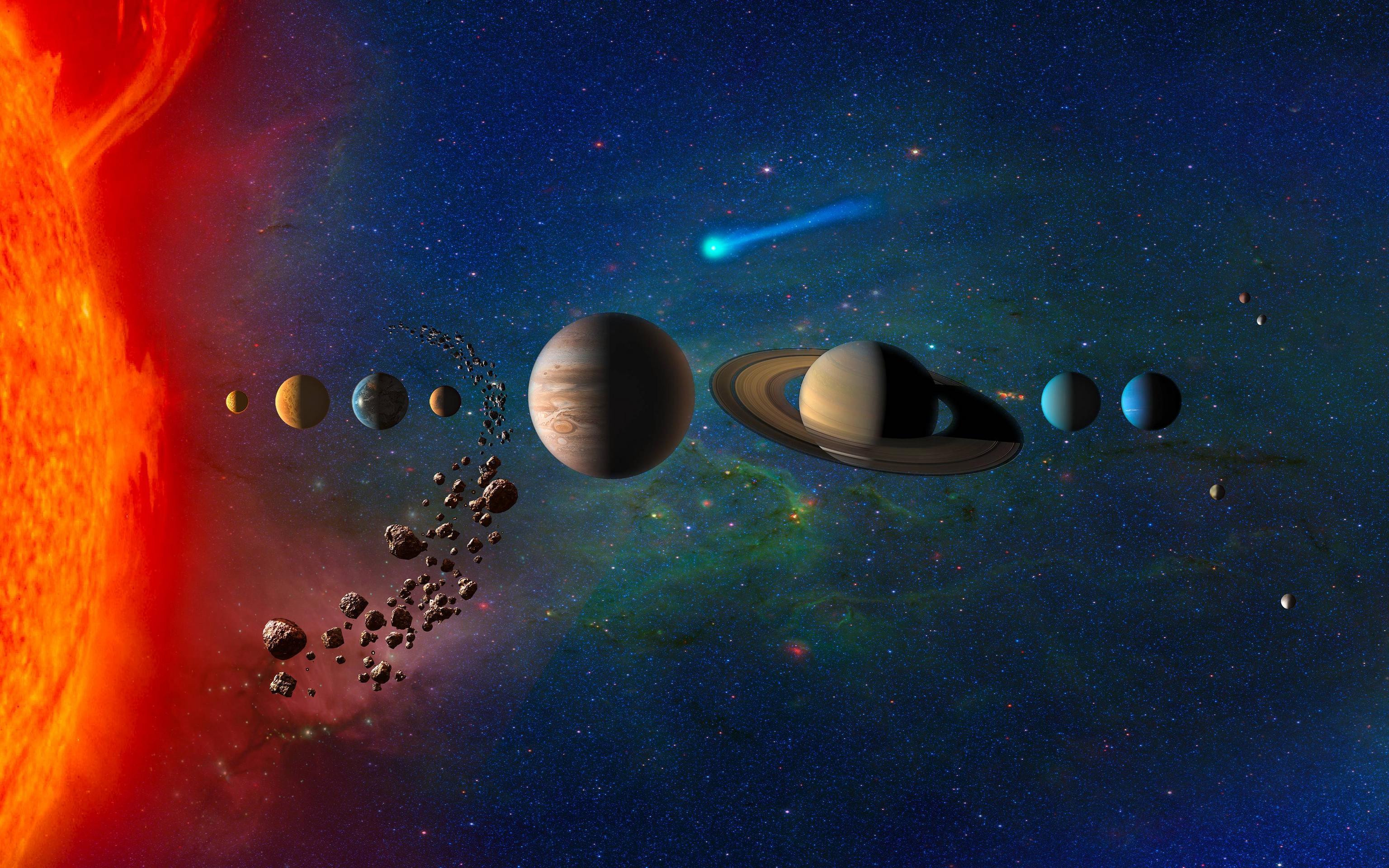 3072x1920 Planets In Solar System Galaxy Wallpaper, HD Space 4K Wallpaper, Image and Background