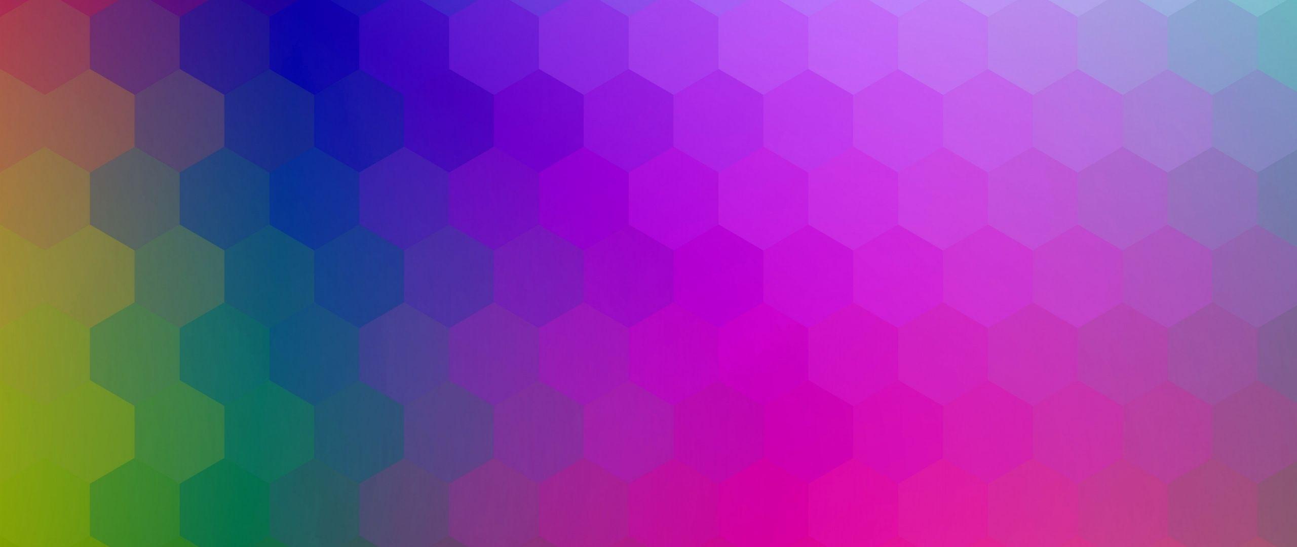2560x1080 Download 2560x1080 wallpaper hexagonal pattern, gradient, colorful, dual wide, widescreen, 2560x1080 HD image, background, 23030