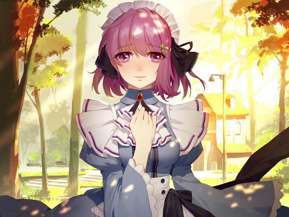 1152x864 Cute Girls Anime Pink Hair