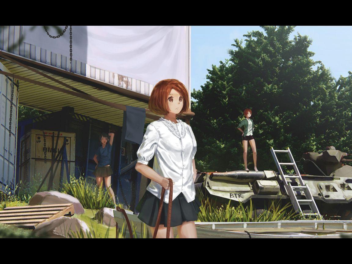 1152x864 Download Beautiful, short hair, anime girls, art wallpaper, 1152x Standard 4: Fullscreen