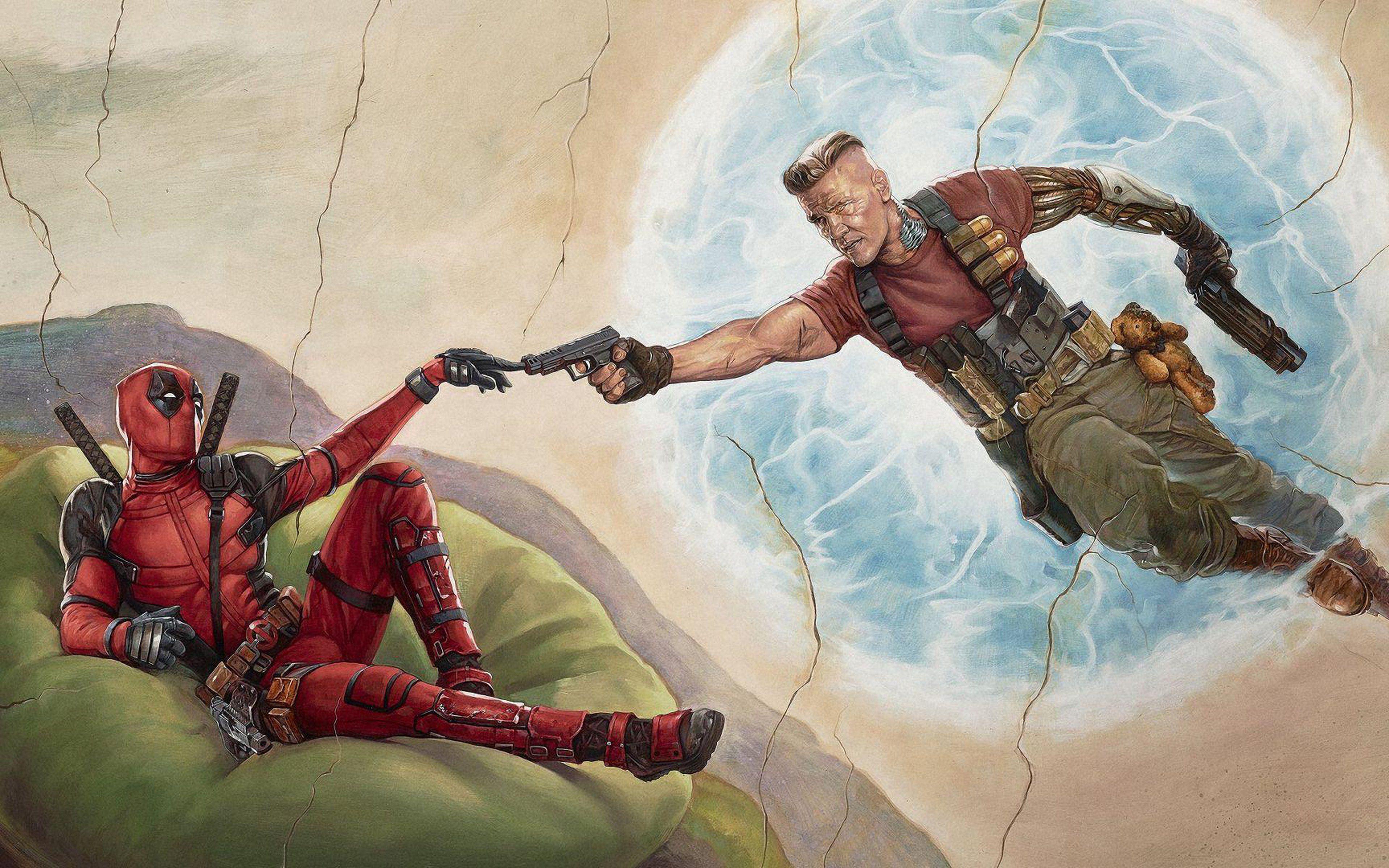 3840x2400 4K Ultra HD 16:10 Cable & Deadpool Artwork Deadpool 2 Wallpaper