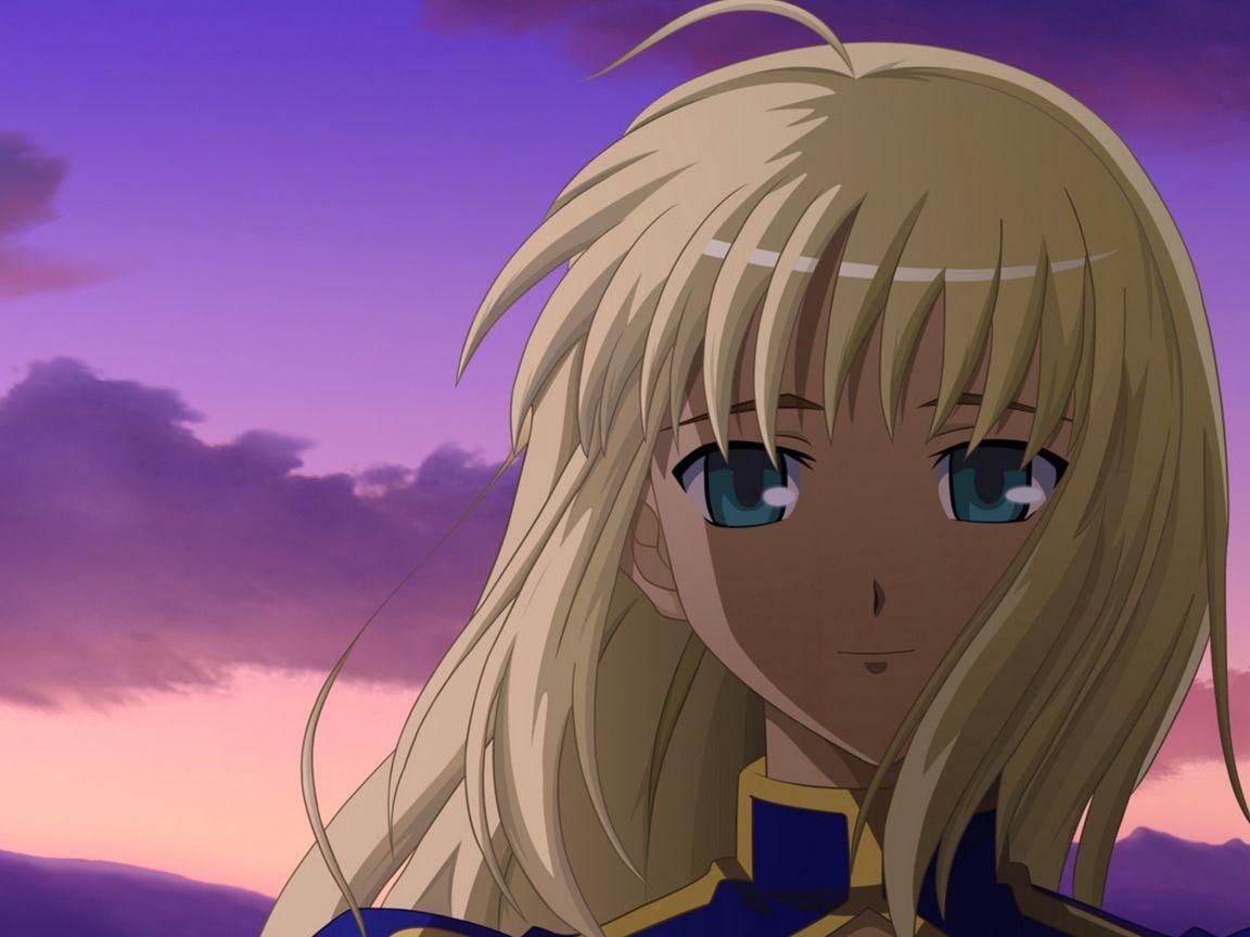 1152x864 Download wallpaper 1152x864 anime, girl, sunset, wind, clouds, sky standard 4:3 HD background