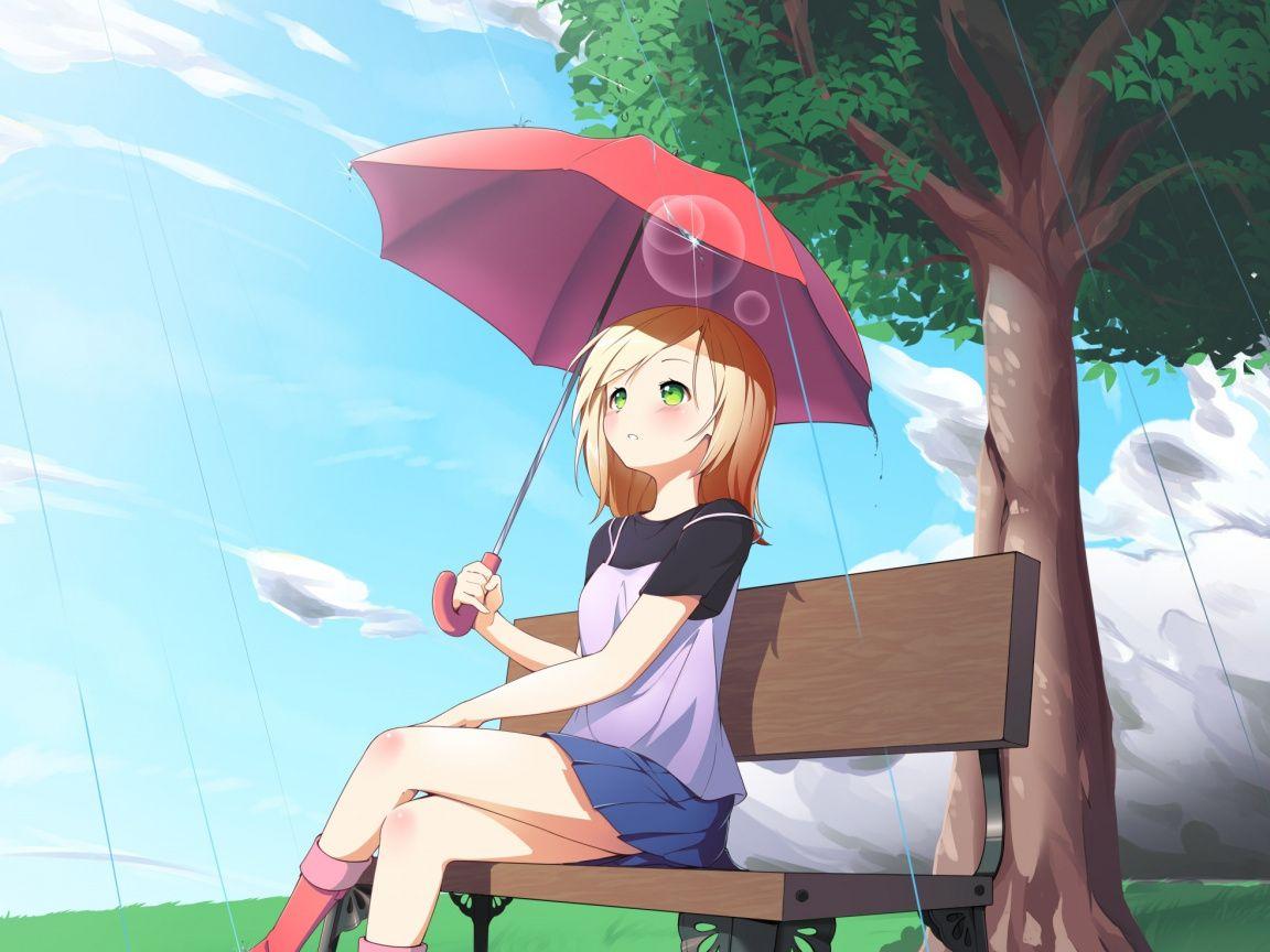 1152x864 Download Sunny day, beautiful eyes, outdoor, pretty, anime girl wallpaper, 1152x Standard 4: Fullscreen