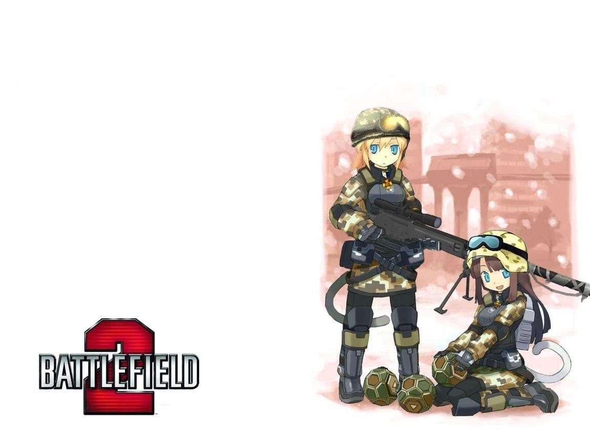 1152x864 Download Wallpaper 1152x864 Battlefield Anime, Girls, Balls. Desktop Background