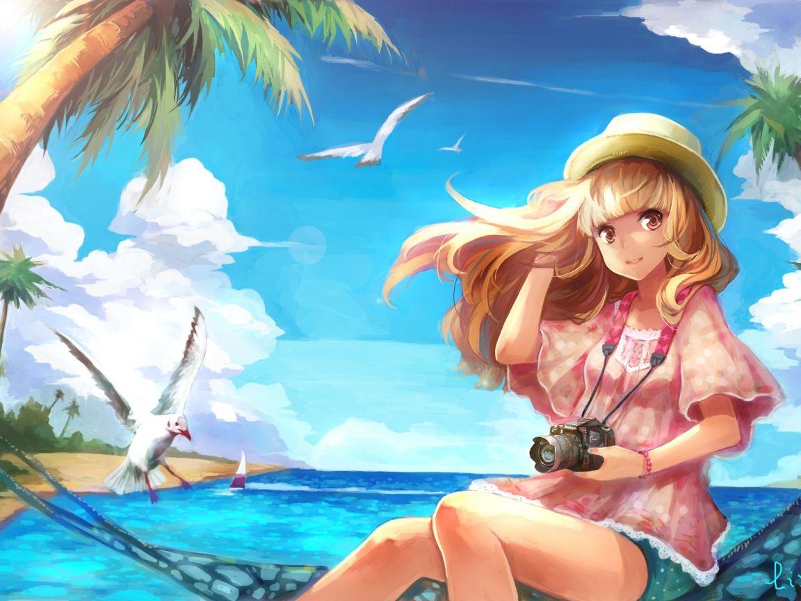 1152x864 Anime Girl Photographer 1152 x 864 Wallpaper