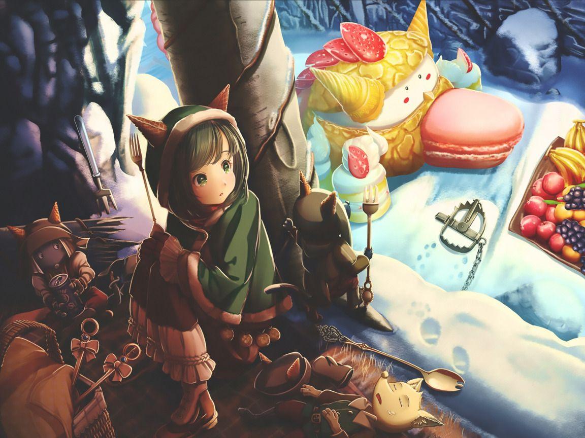 1152x864 Download wallpaper food, anime, girl, section art in resolution 1152x864