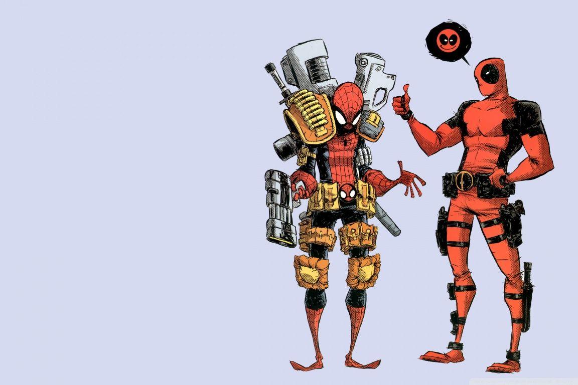 1152x768 Deadpool And Spiderman ❤ 4K HD Desktop Wallpaper for 4K Ultra HD TV