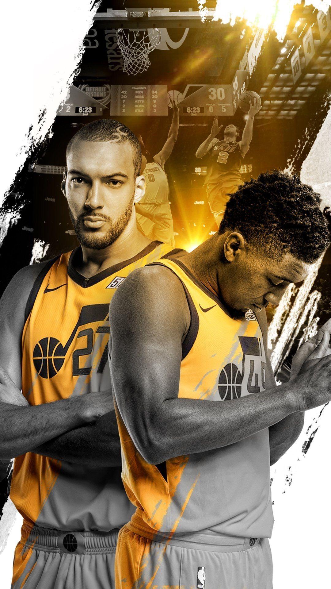 1080x1920 Utah Jazz Gobert and Donovan Mitchell. Utah jazz, Utah jazz basketball, Jazz