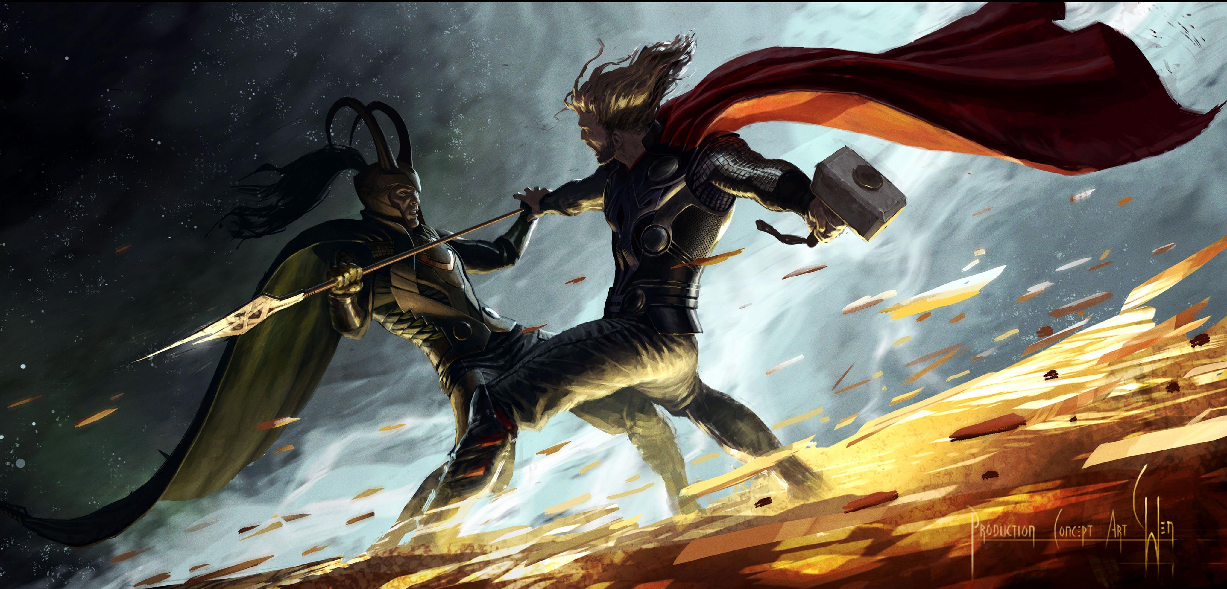 4100x1969 Loki Thor Wallpaper:4100x1969