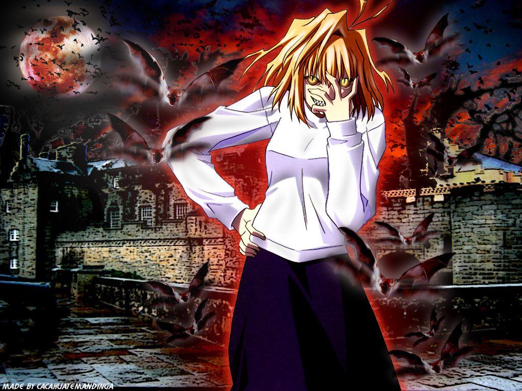 1024x768 Shingetsutan Tsukihime Wallpaper: The Devastating Red Moon