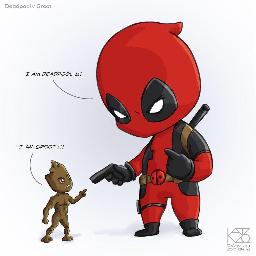 894x894 Deadpool v Groot by Kavizo by KAVIZO. Deadpool wallpaper, Deadpool cartoon, Deadpool wallpaper funny