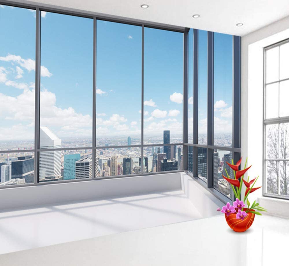 1000x918 3D Large Office Window Building View Wallpaper 3 D Wall Paper Wallpaper Mural Roll for Living Room Home Decor: Amazon.co.uk: DIY & Tools