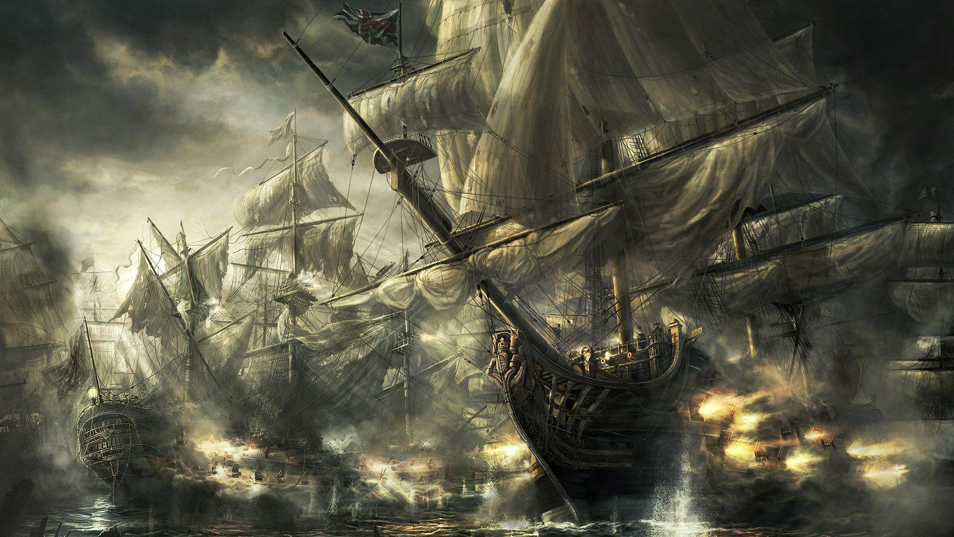 1920x1080 Download 1920x1080 Ship War Fantasy Wallpaper