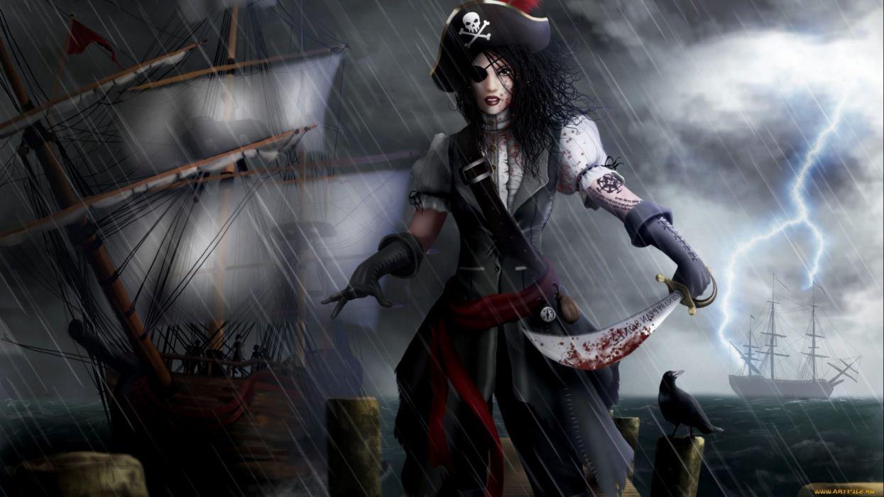 1245x700 Fantasy artwork art warrior women woman female pirate wallpaperx1440