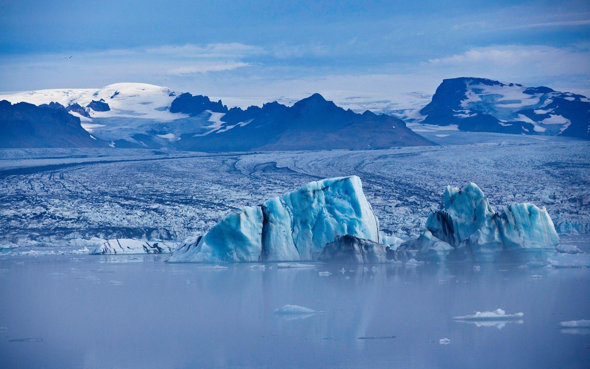1920x1200 Landscapes: Sky Ocean Ice Mountains Glacier Full Screen Desktop