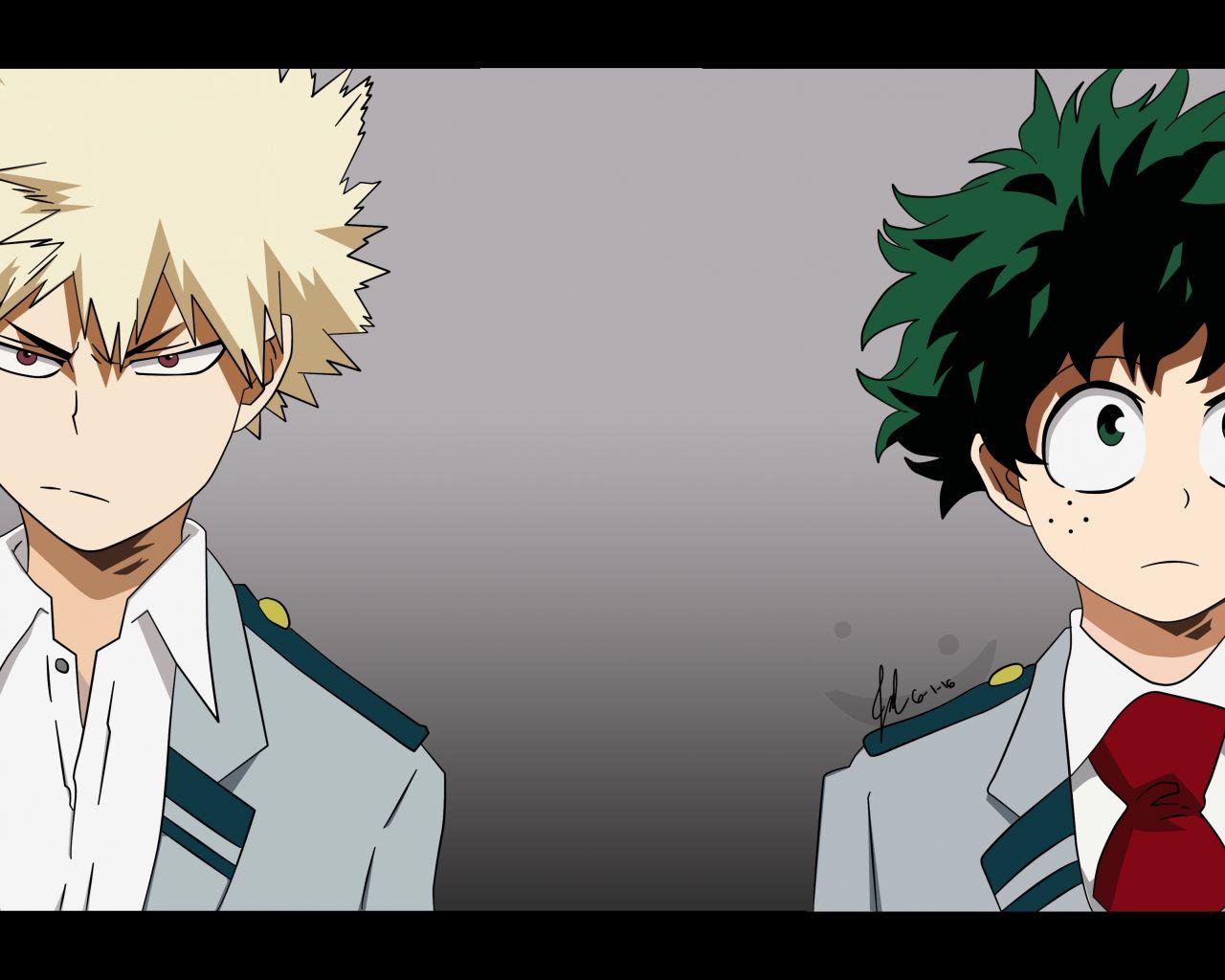 1280x1024 Desktop Wallpaper Izuku Midoriya, Katsuki Bakugou, Boku No Hero Academia, Anime Boy, HD Image, Picture, Background, Zcfeso