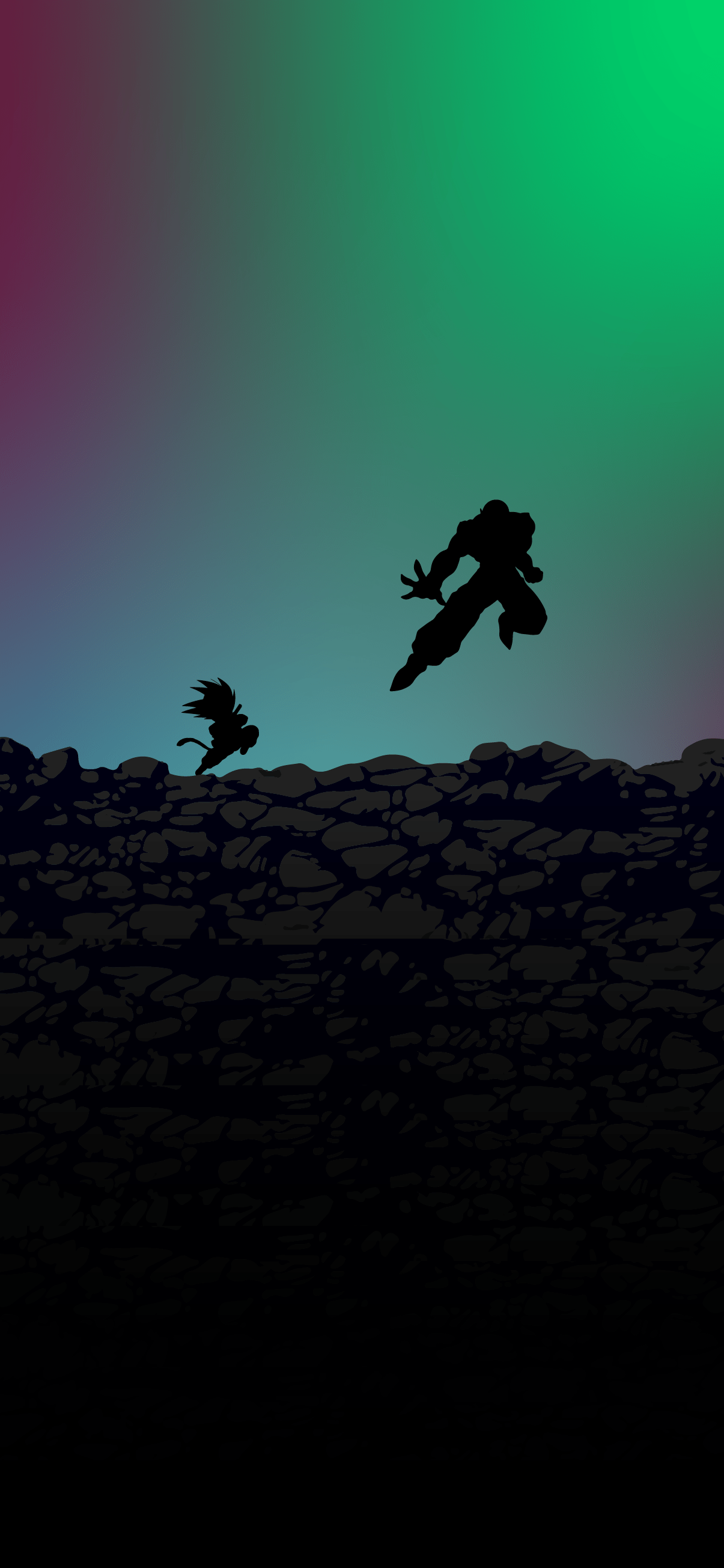 1205x2609 Kid Goku vs. Piccolo Phone Wallpaper
