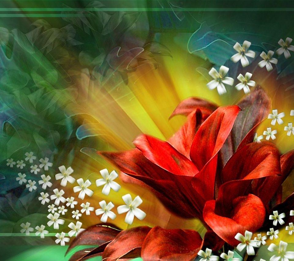 960x854 ABSTRACT FLOWERS Hình nền Android 960x854 Hình nền HD Điện thoại