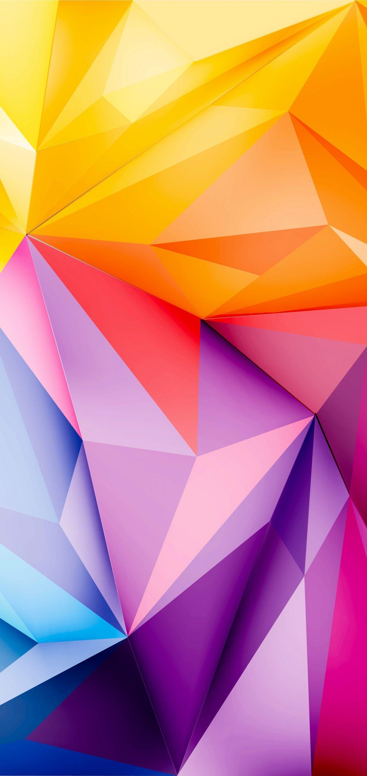 1213x2560 Abstract geometry wallpaper bring color and gradients to iPhone