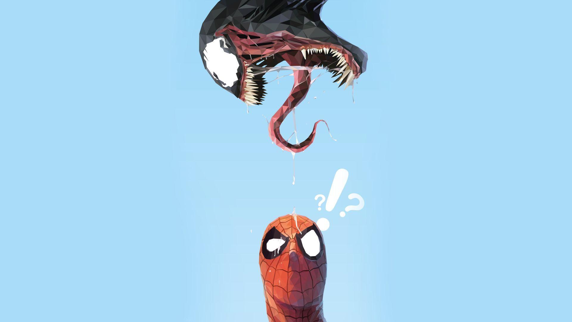 1920x1080 Desktop Wallpaper Spider Man And Venom, Artwork, Minimal, HD Image, Picture, Background, B91e02