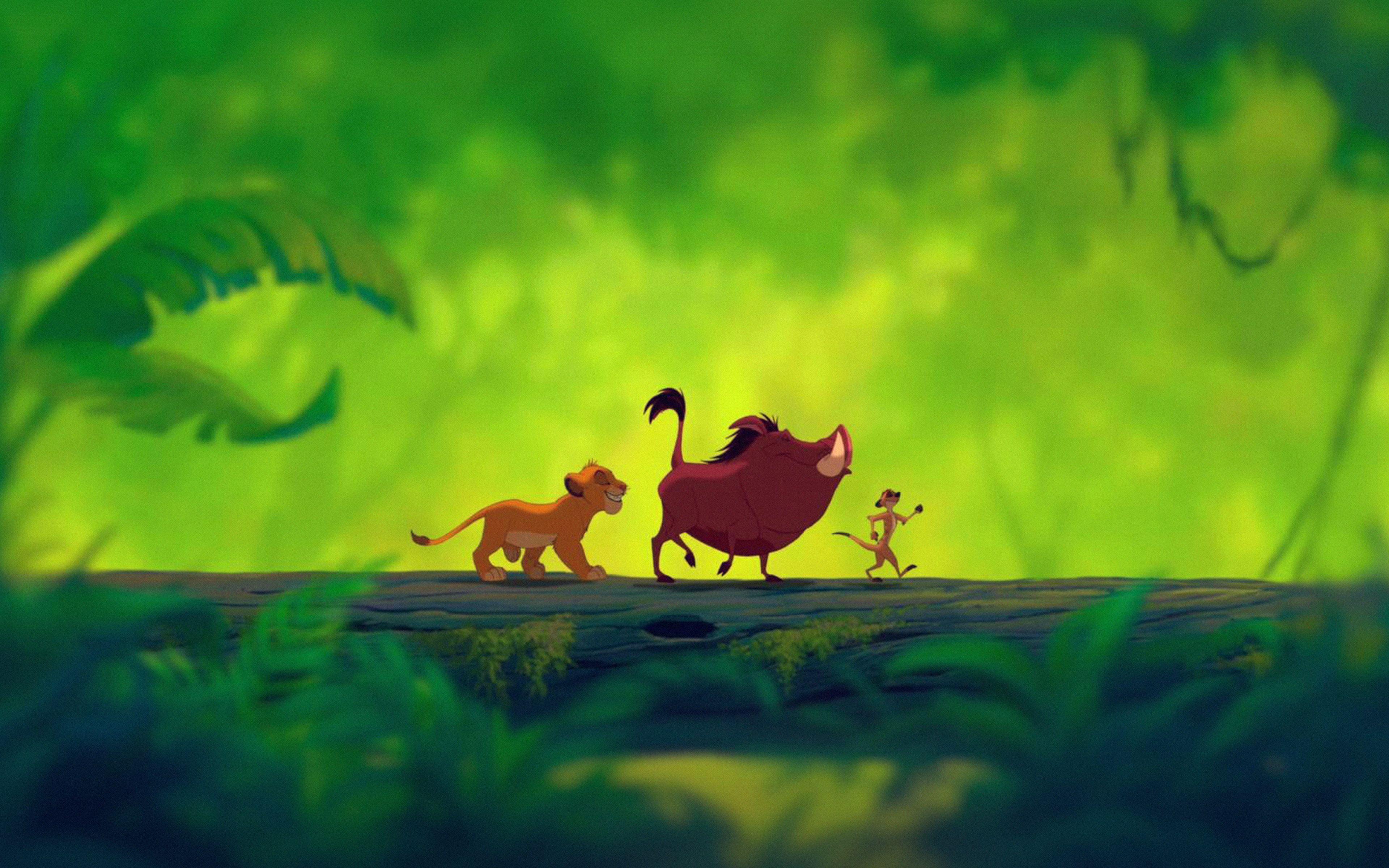 3840x2400 wallpaper for desktop, laptop. disnay hakuna matata simba cute animal art illustration