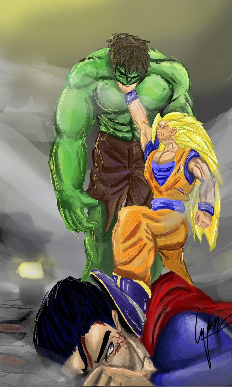 900x1500 Goku vs Hulk vs Superman. Hulk vs superman, Goku vs, Goku vs superman