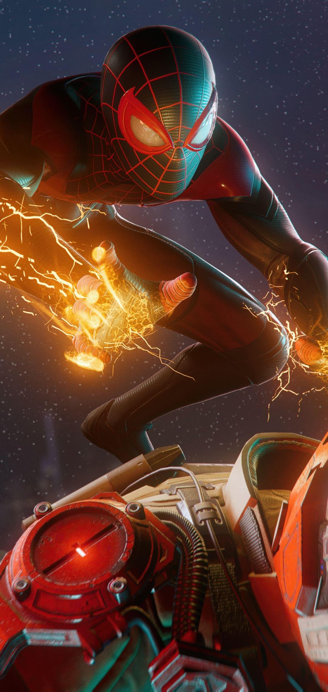 1080x2280 Miles Morales PS5 Wallpaper