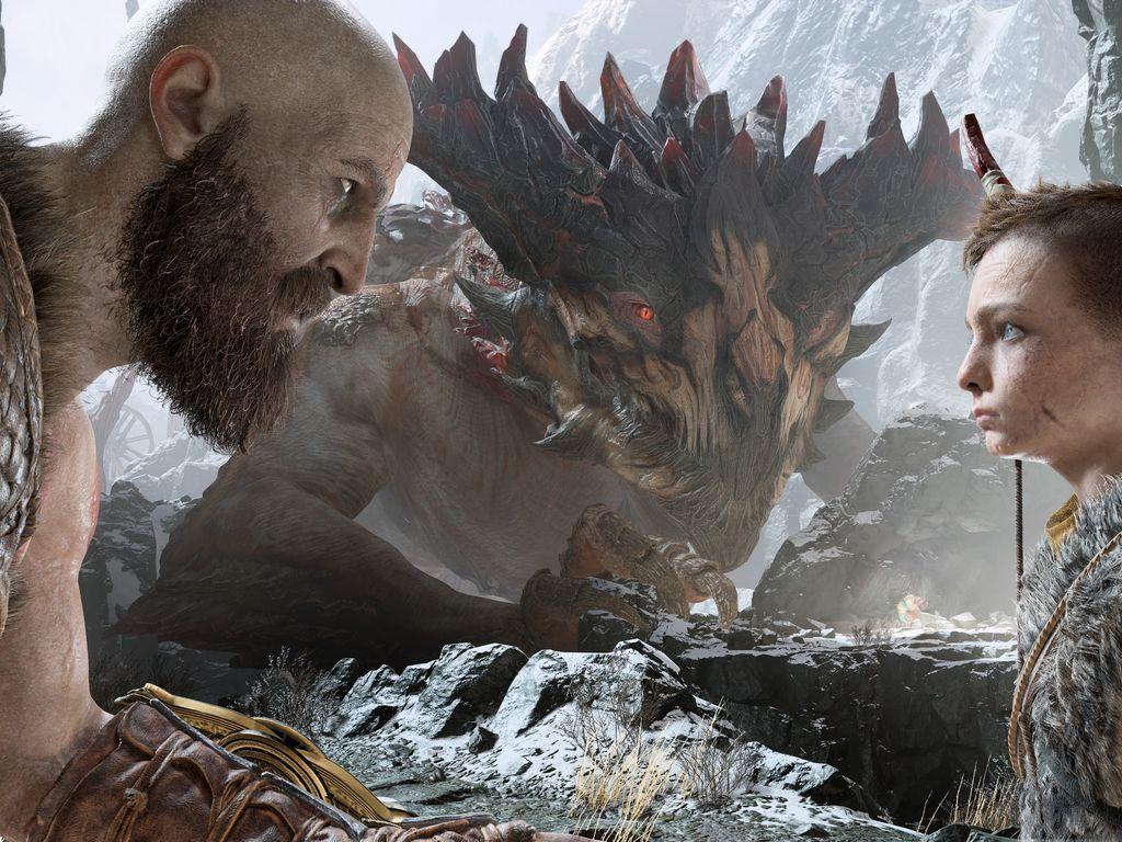 1024x768 Kratos And Atreus God Of War 4 4k Wallpaper