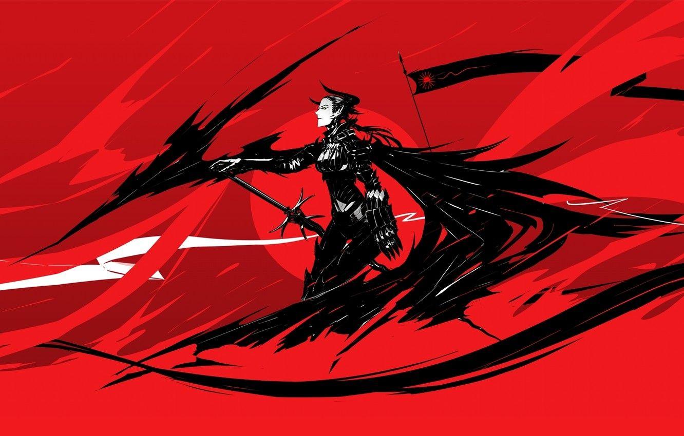 1332x850 Black And Red Anime Wallpaper