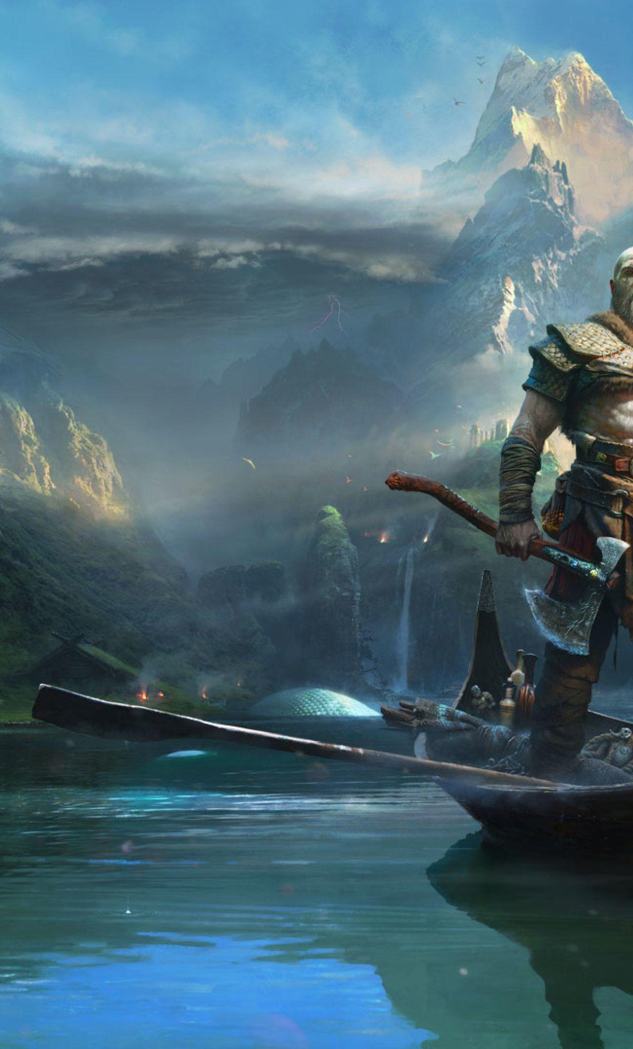 1280x2120 Kratos Atreus God Of War Full HD Wallpaper And Atreus God Of War 4 HD Wallpaper