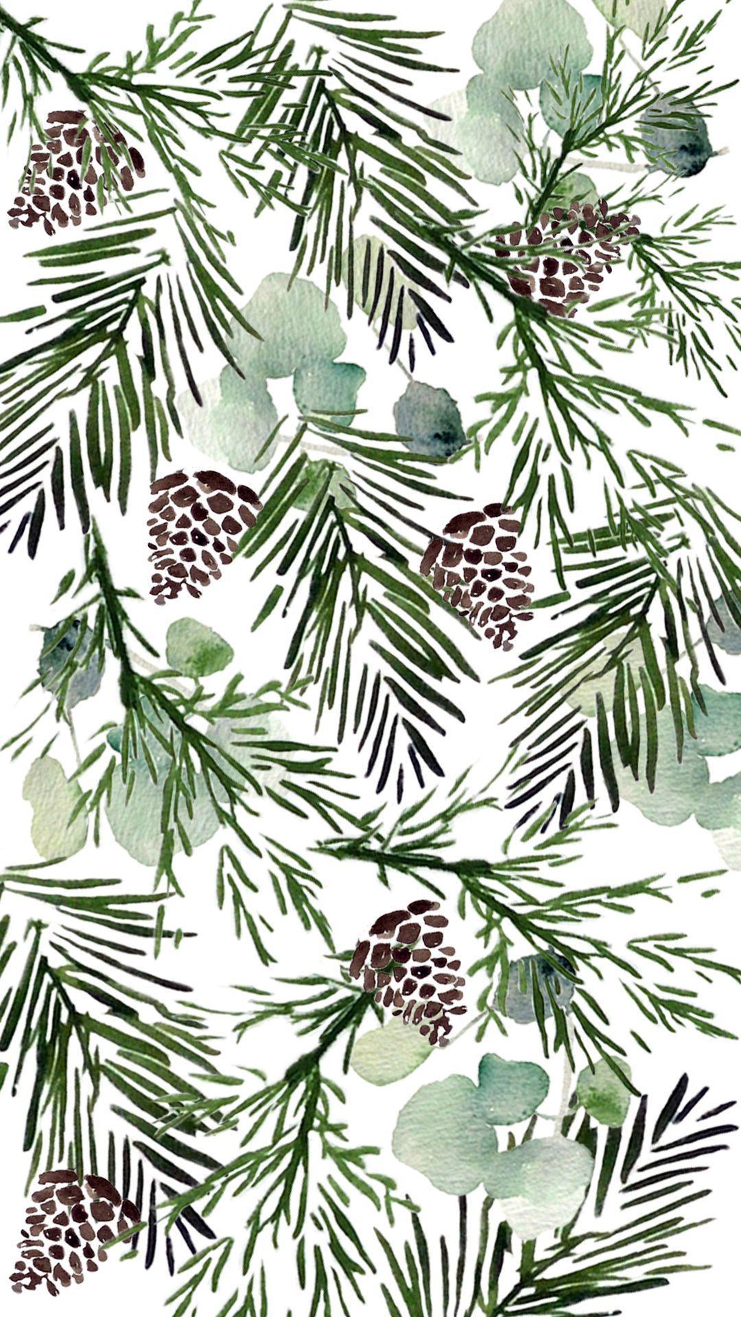 1080x1920 Winter Watercolor Wallpaper