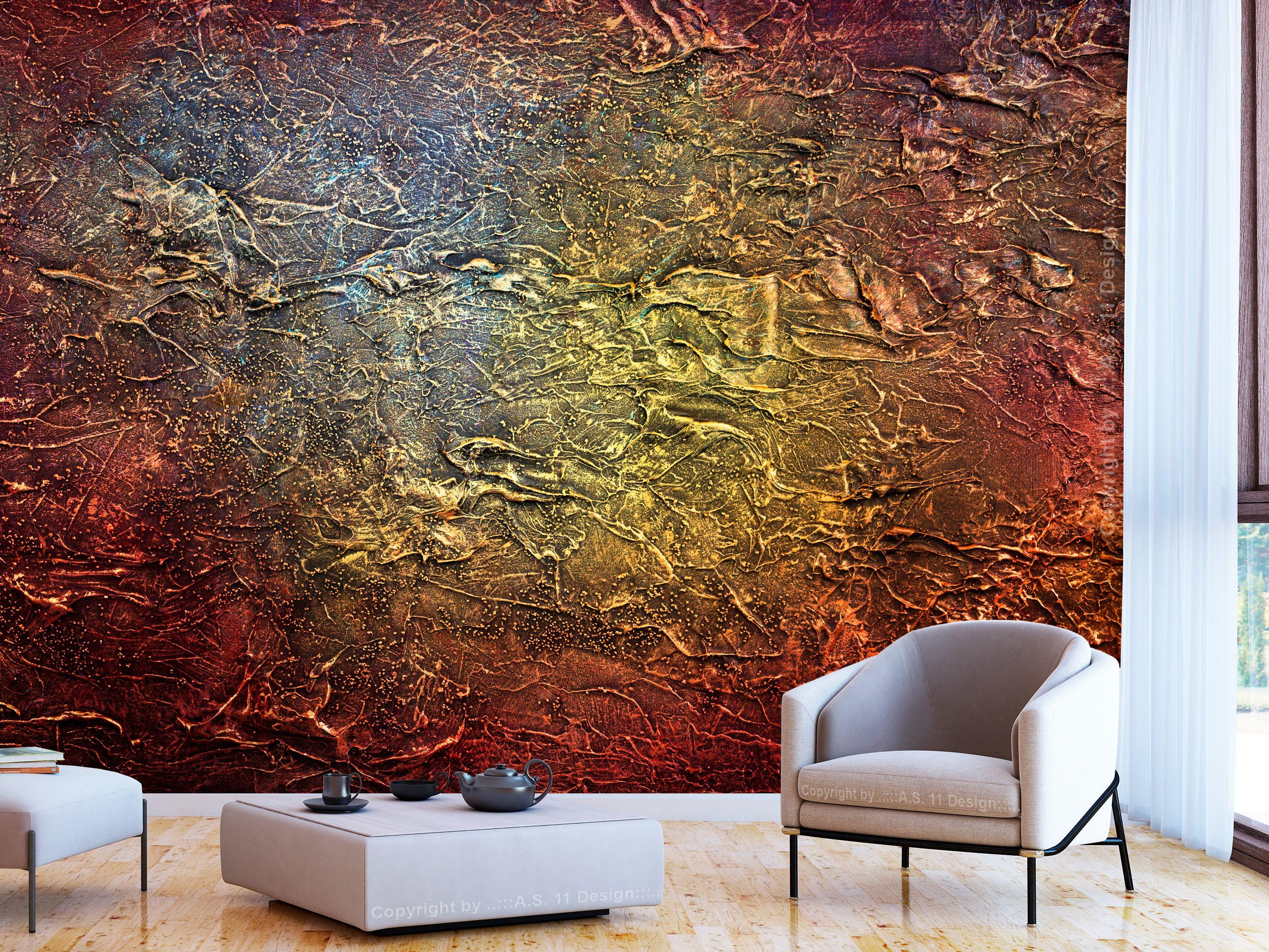 3000x2250 Wall Mural Red Gold and patterns