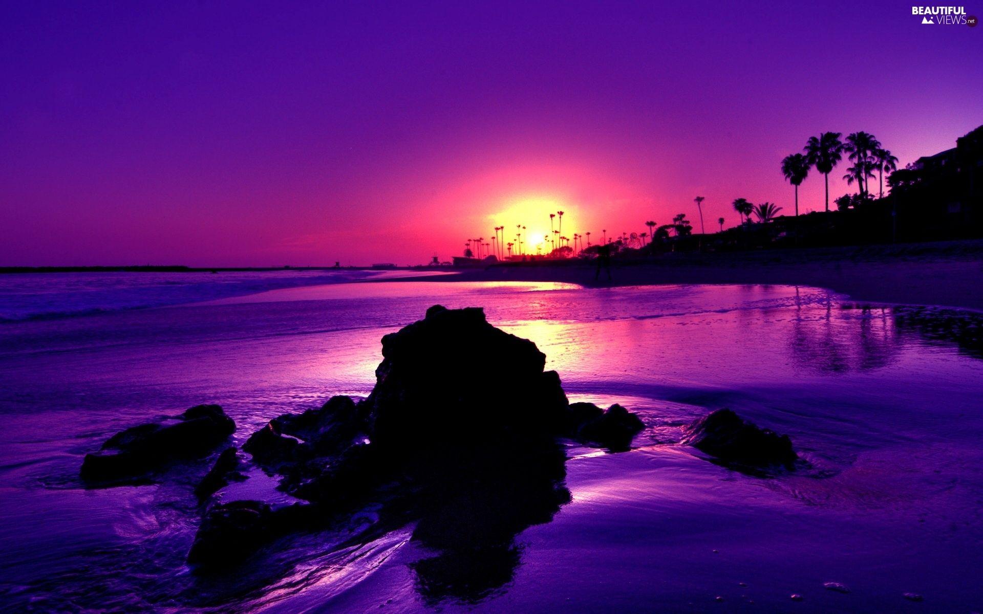 1920x1200 rays, west, Waves, rocks, sea, sun views wallpaper: 1920x1200